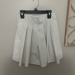 SHEIN White Mini Skater Skirt Pleated Work